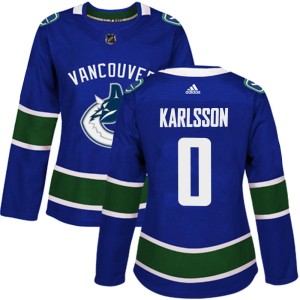 Women's Vancouver Canucks Linus Karlsson Adidas Authentic Home Jersey - Blue