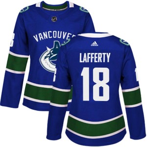 Women's Vancouver Canucks Sam Lafferty Adidas Authentic Home Jersey - Blue