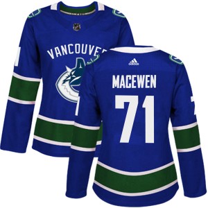 Women's Vancouver Canucks Zack MacEwen Adidas Authentic Home Jersey - Blue