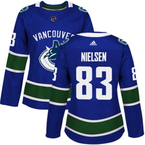 Women's Vancouver Canucks Tristen Nielsen Adidas Authentic Home Jersey - Blue