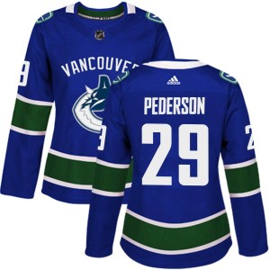 Women's Vancouver Canucks Lane Pederson Adidas Authentic Home Jersey - Blue