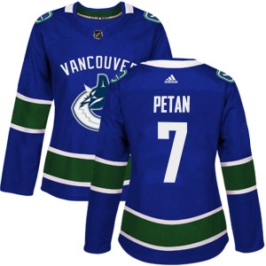 Women's Vancouver Canucks Nic Petan Adidas Authentic Home Jersey - Blue
