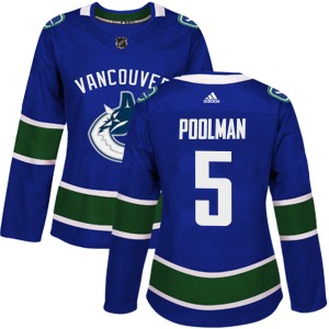 Women's Vancouver Canucks Tucker Poolman Adidas Authentic Home Jersey - Blue