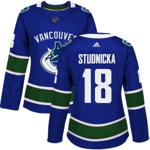 Women's Vancouver Canucks Jack Studnicka Adidas Authentic Home Jersey - Blue