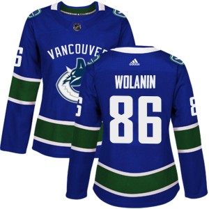 Women's Vancouver Canucks Christian Wolanin Adidas Authentic Home Jersey - Blue
