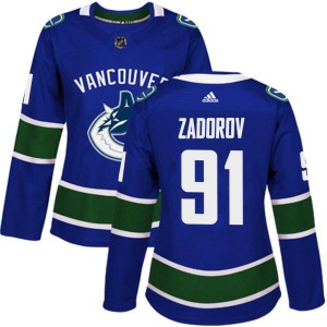 Women's Vancouver Canucks Nikita Zadorov Adidas Authentic Home Jersey - Blue