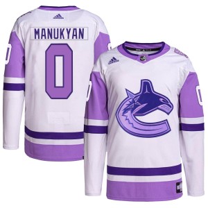 Youth Vancouver Canucks Artyom Manukyan Adidas Authentic Hockey Fights Cancer Primegreen Jersey - White/Purple