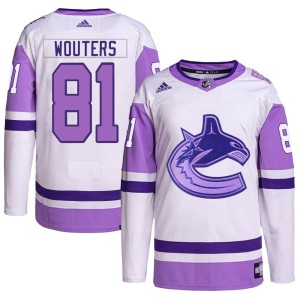 Youth Vancouver Canucks Chase Wouters Adidas Authentic Hockey Fights Cancer Primegreen Jersey - White/Purple