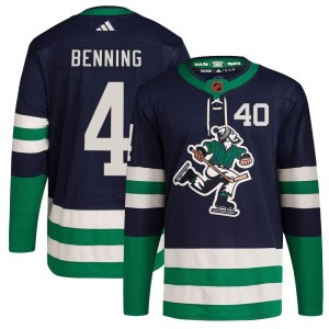 Youth Vancouver Canucks Jim Benning Adidas Authentic Reverse Retro 2.0 Jersey - Navy