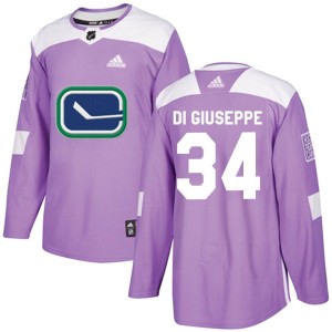 Youth Vancouver Canucks Phillip Di Giuseppe Adidas Authentic Fights Cancer Practice Jersey - Purple