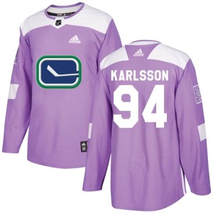 Youth Vancouver Canucks Linus Karlsson Adidas Authentic Fights Cancer Practice Jersey - Purple