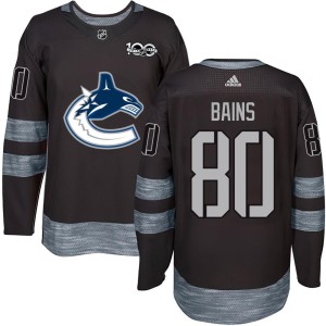 Youth Vancouver Canucks Arshdeep Bains Authentic 1917-2017 100th Anniversary Jersey - Black