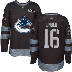 Youth Vancouver Canucks Trevor Linden Authentic 1917-2017 100th Anniversary Jersey - Black