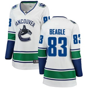 Women's Vancouver Canucks Jay Beagle Fanatics Branded Breakaway Away Jersey - White
