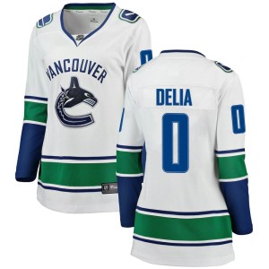 Women's Vancouver Canucks Collin Delia Fanatics Branded Breakaway Away Jersey - White