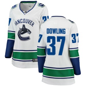 Women's Vancouver Canucks Justin Dowling Fanatics Branded Breakaway Away Jersey - White