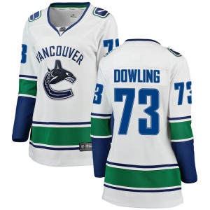 Women's Vancouver Canucks Justin Dowling Fanatics Branded Breakaway Away Jersey - White