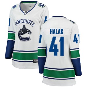 Women's Vancouver Canucks Jaroslav Halak Fanatics Branded Breakaway Away Jersey - White