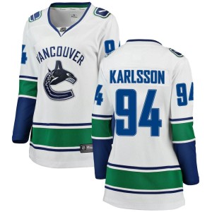 Women's Vancouver Canucks Linus Karlsson Fanatics Branded Breakaway Away Jersey - White