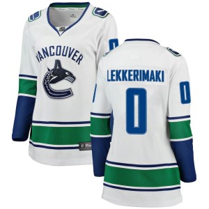 Women's Vancouver Canucks Jonathan Lekkerimaki Fanatics Branded Breakaway Away Jersey - White