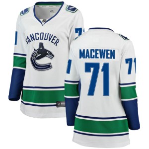 Women's Vancouver Canucks Zack MacEwen Fanatics Branded Breakaway Away Jersey - White