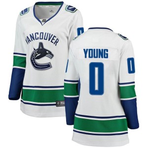 Women's Vancouver Canucks Ty Young Fanatics Branded Breakaway Away Jersey - White