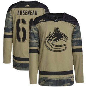 Youth Vancouver Canucks Vincent Arseneau Adidas Authentic Military Appreciation Practice Jersey - Camo