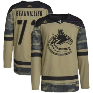 Youth Vancouver Canucks Anthony Beauvillier Adidas Authentic Military Appreciation Practice Jersey - Camo
