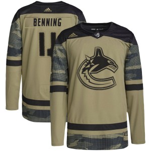 Youth Vancouver Canucks Jim Benning Adidas Authentic Military Appreciation Practice Jersey - Camo