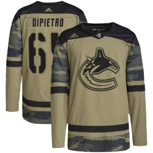 Youth Vancouver Canucks Michael DiPietro Adidas Authentic Military Appreciation Practice Jersey - Camo