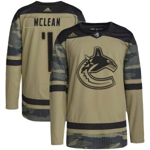 Youth Vancouver Canucks Kirk Mclean Adidas Authentic Military Appreciation Practice Jersey - Camo