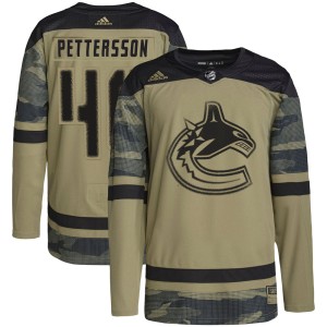 Youth Vancouver Canucks Elias Pettersson Adidas Authentic Military Appreciation Practice Jersey - Camo