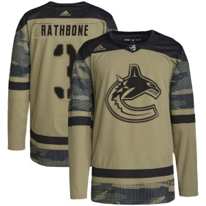 Youth Vancouver Canucks Jack Rathbone Adidas Authentic Military Appreciation Practice Jersey - Camo