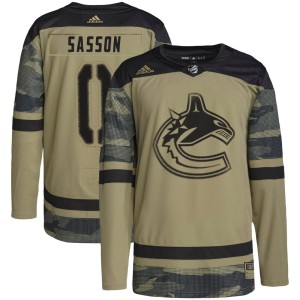 Youth Vancouver Canucks Max Sasson Adidas Authentic Military Appreciation Practice Jersey - Camo