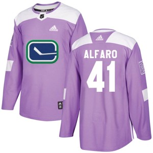 Men's Vancouver Canucks Matt Alfaro Adidas Authentic Fights Cancer Practice Jersey - Purple