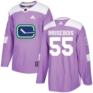 Men's Vancouver Canucks Guillaume Brisebois Adidas Authentic Fights Cancer Practice Jersey - Purple