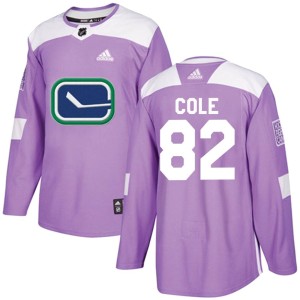 Men's Vancouver Canucks Ian Cole Adidas Authentic Fights Cancer Practice Jersey - Purple