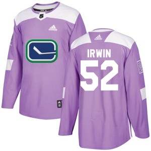 Men's Vancouver Canucks Matt Irwin Adidas Authentic Fights Cancer Practice Jersey - Purple