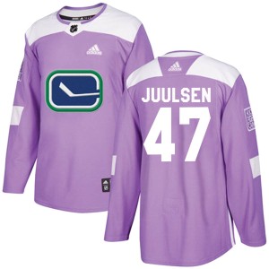 Men's Vancouver Canucks Noah Juulsen Adidas Authentic Fights Cancer Practice Jersey - Purple
