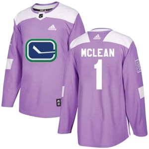 Men's Vancouver Canucks Kirk Mclean Adidas Authentic Fights Cancer Practice Jersey - Purple