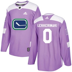 Men's Vancouver Canucks Jonathan Lekkerimaki Adidas Authentic Fights Cancer Practice Jersey - Purple