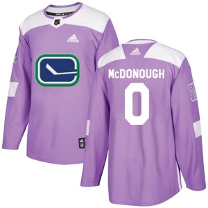 Men's Vancouver Canucks Aidan McDonough Adidas Authentic Fights Cancer Practice Jersey - Purple