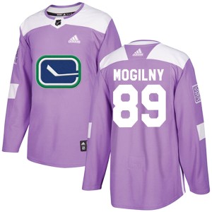 Men's Vancouver Canucks Alexander Mogilny Adidas Authentic Fights Cancer Practice Jersey - Purple