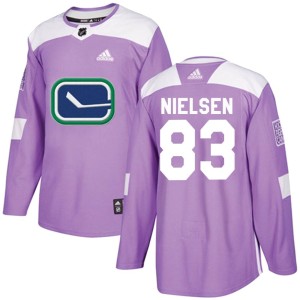Men's Vancouver Canucks Tristen Nielsen Adidas Authentic Fights Cancer Practice Jersey - Purple