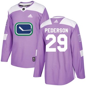 Men's Vancouver Canucks Lane Pederson Adidas Authentic Fights Cancer Practice Jersey - Purple