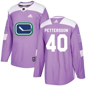 Men's Vancouver Canucks Elias Pettersson Adidas Authentic Fights Cancer Practice Jersey - Purple