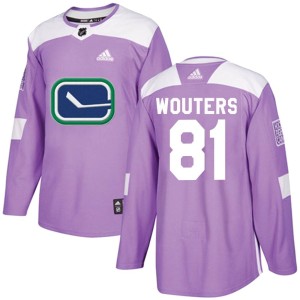 Men's Vancouver Canucks Chase Wouters Adidas Authentic Fights Cancer Practice Jersey - Purple