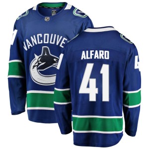 Men's Vancouver Canucks Matt Alfaro Fanatics Branded Breakaway Home Jersey - Blue