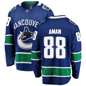 Men's Vancouver Canucks Nils Aman Fanatics Branded Breakaway Home Jersey - Blue