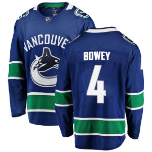 Men's Vancouver Canucks Madison Bowey Fanatics Branded Breakaway Home Jersey - Blue